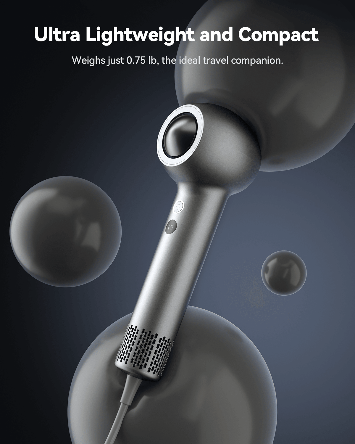 SYLPH TURBO lightweight 0.75 lb hair dryer for travel