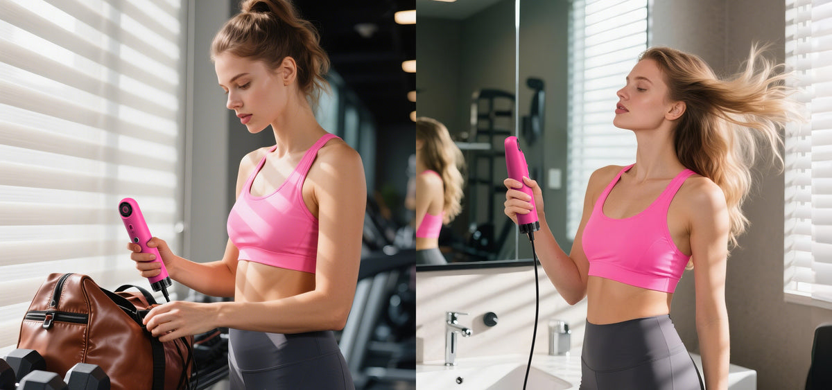 SYLPH 2 hair dryers used by women in a gym changing room after training