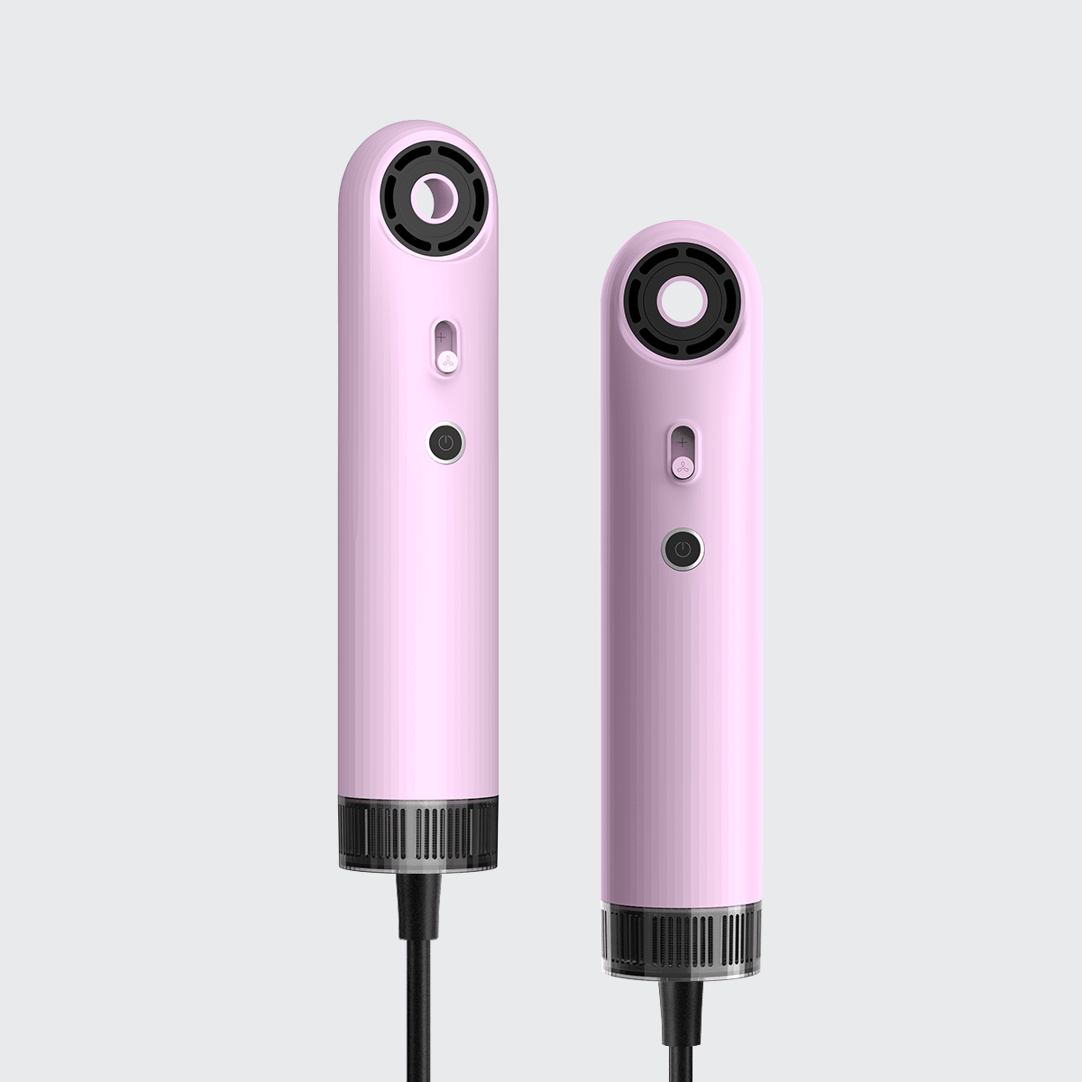 SYLPH 2 portable hair dryer in Light Purple, front and side view