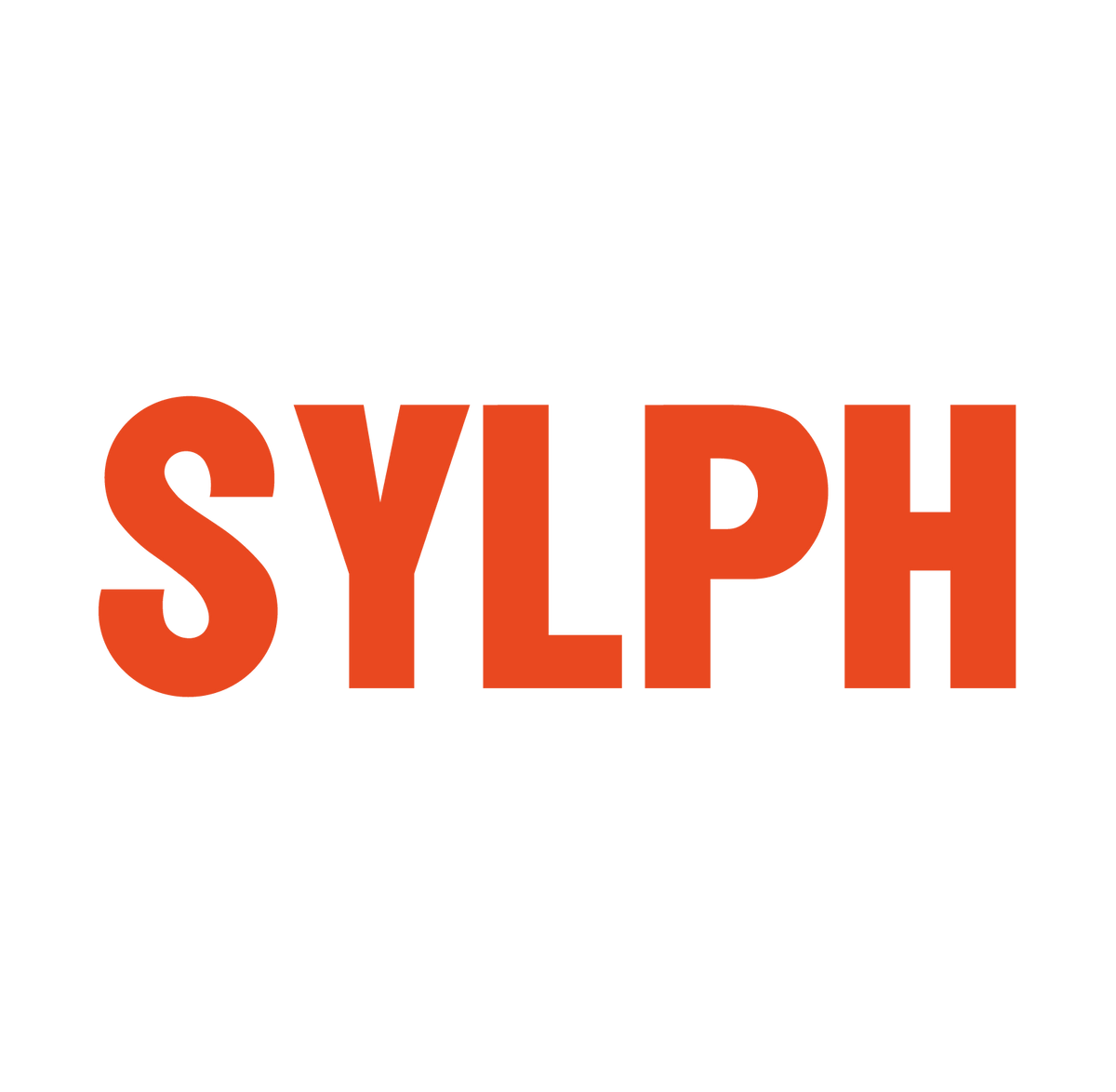 SYLPH brand logo wordmark in orange on a black background